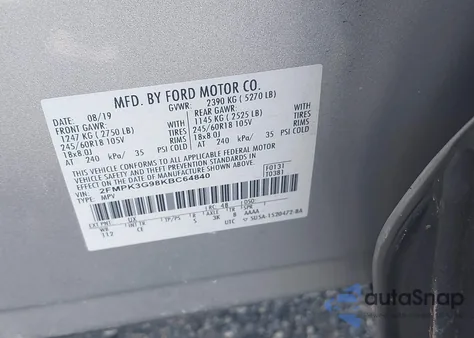 2019 Ford Edge Se from USA, damaged, VIN 2FMPK3G98KBC64840